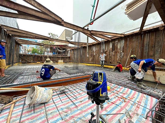 Cấy thép sàn phần thô